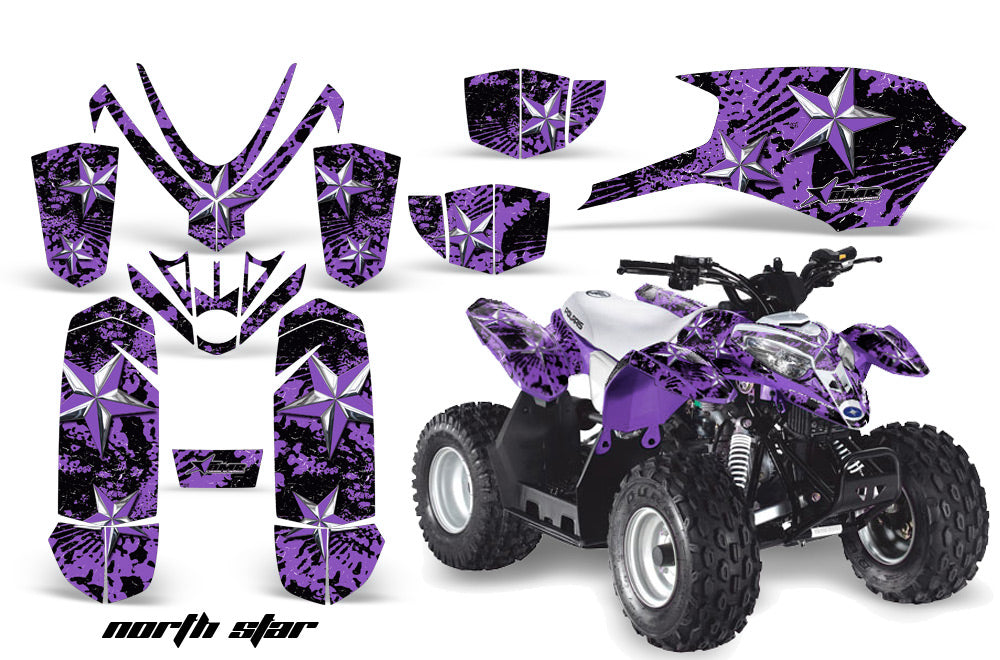 ATV Graphics Kit Quad Decal Sticker Wrap For Polaris Outlaw 50 2008-2018 NORTHSTAR PURPLE CHROME-atv motorcycle utv parts accessories gear helmets jackets gloves pantsAll Terrain Depot