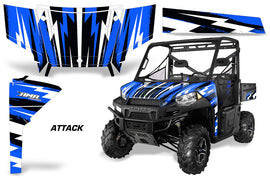 UTV Graphics Kit SxS Decal Wrap For Polaris Ranger 570 900 2013-2015 ATTACK BLUE-atv motorcycle utv parts accessories gear helmets jackets gloves pantsAll Terrain Depot