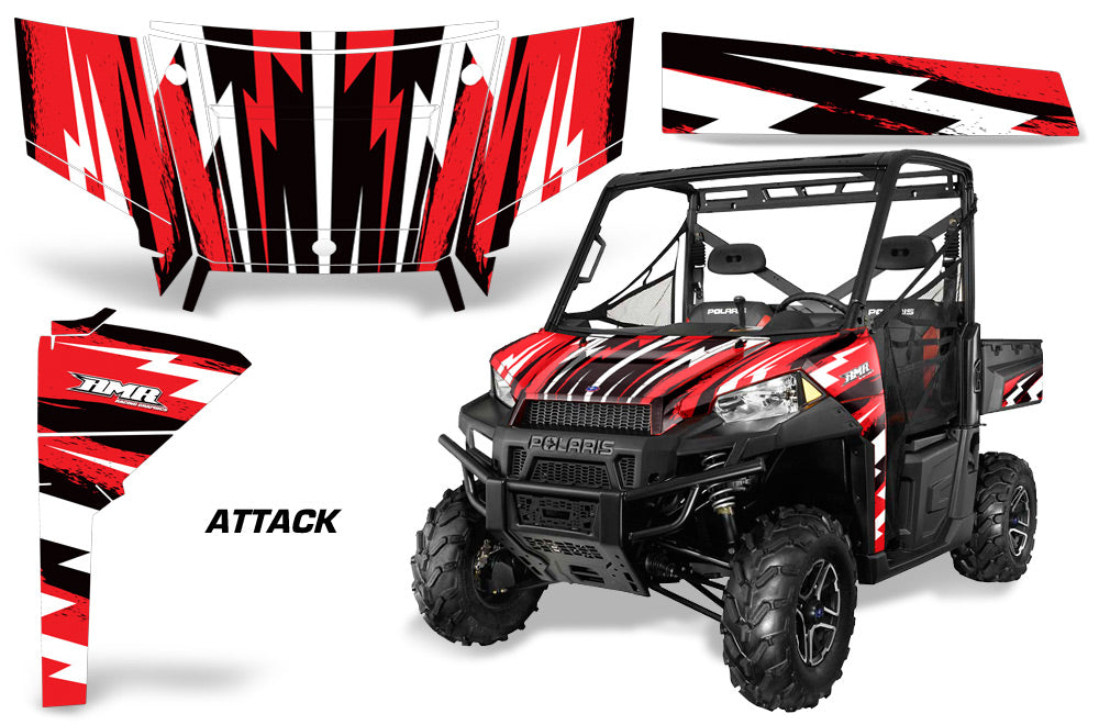 UTV Graphics Kit SxS Decal Wrap For Polaris Ranger 570 900 2013-2015 ATTACK RED-atv motorcycle utv parts accessories gear helmets jackets gloves pantsAll Terrain Depot