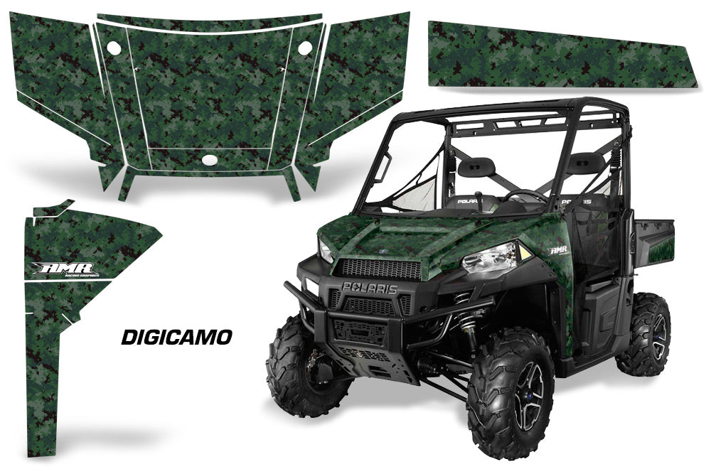 UTV Graphics Kit SxS Decal Wrap For Polaris Ranger 570 900 2013-2015 DIGICAMO GREEN-atv motorcycle utv parts accessories gear helmets jackets gloves pantsAll Terrain Depot