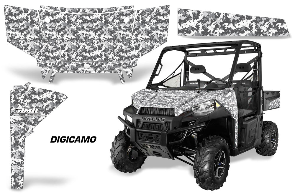 UTV Graphics Kit SxS Decal Wrap For Polaris Ranger 570 900 2013-2015 DIGICAMO WHITE-atv motorcycle utv parts accessories gear helmets jackets gloves pantsAll Terrain Depot