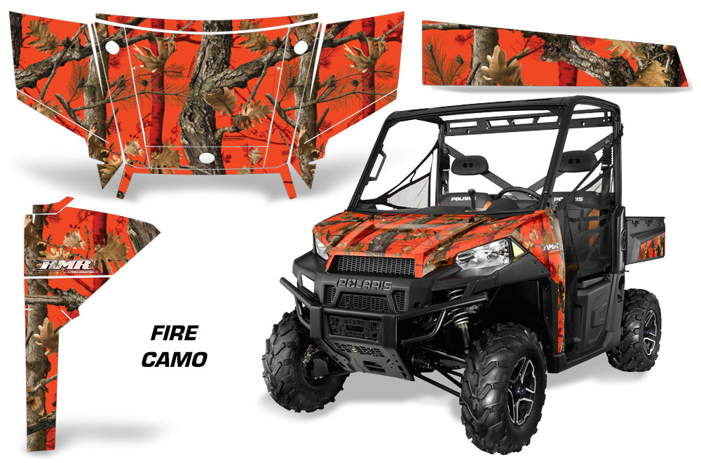 UTV Graphics Kit SxS Decal Wrap For Polaris Ranger 570 900 2013-2015 FIRE CAMO-atv motorcycle utv parts accessories gear helmets jackets gloves pantsAll Terrain Depot