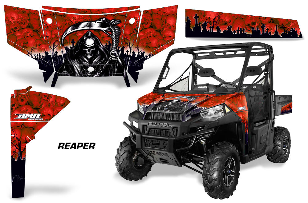 UTV Graphics Kit SxS Decal Wrap For Polaris Ranger 570 900 2013-2015 REAPER RED-atv motorcycle utv parts accessories gear helmets jackets gloves pantsAll Terrain Depot