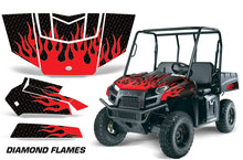 Load image into Gallery viewer, UTV Graphics Kit Decal Sticker Wrap For Polaris Ranger EV 2009-2014 DIAMOND FLAMES RED BLACK-atv motorcycle utv parts accessories gear helmets jackets gloves pantsAll Terrain Depot