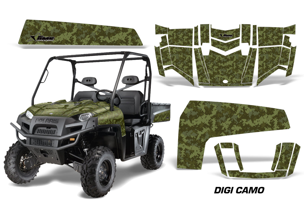 UTV Decal Graphics Kit Wrap For Polaris Ranger XP 500/800/900D 2010-2014 DIGICAMO GREEN-atv motorcycle utv parts accessories gear helmets jackets gloves pantsAll Terrain Depot