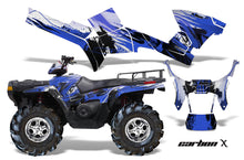 Load image into Gallery viewer, ATV Graphics Kit Decal Sticker Wrap For Polaris Sportsman 500/800 2005-2010 CARBONX BLUE-atv motorcycle utv parts accessories gear helmets jackets gloves pantsAll Terrain Depot