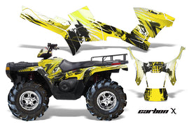 ATV Graphics Kit Decal Sticker Wrap For Polaris Sportsman 500/800 2005-2010 CARBONX YELLOW-atv motorcycle utv parts accessories gear helmets jackets gloves pantsAll Terrain Depot
