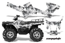 ATV Graphics Kit Decal Sticker Wrap For Polaris Sportsman 500/800 2005-2010 CAMOPLATE WHITE-atv motorcycle utv parts accessories gear helmets jackets gloves pantsAll Terrain Depot