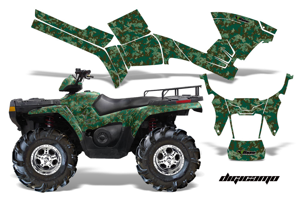 ATV Graphics Kit Decal Sticker Wrap For Polaris Sportsman 500/800 2005-2010 DIGICAMO GREEN-atv motorcycle utv parts accessories gear helmets jackets gloves pantsAll Terrain Depot