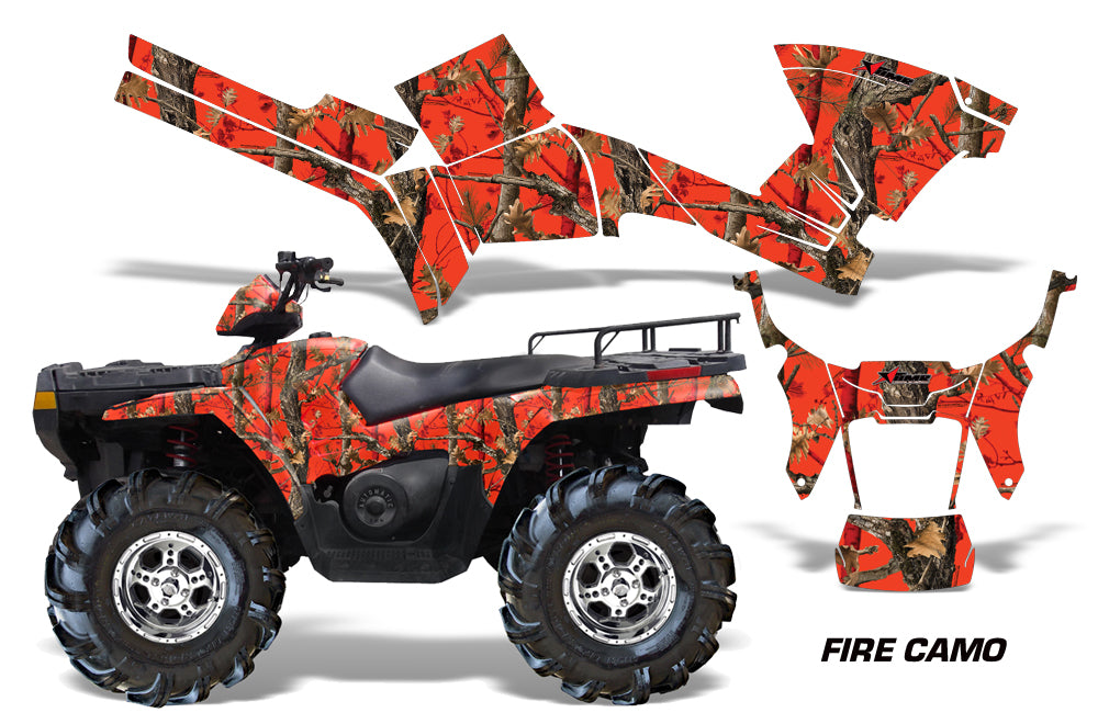 ATV Graphics Kit Decal Sticker Wrap For Polaris Sportsman 500/800 2005-2010 FIRE CAMO-atv motorcycle utv parts accessories gear helmets jackets gloves pantsAll Terrain Depot