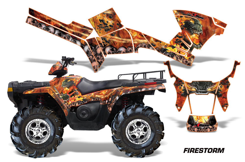 ATV Graphics Kit Decal Sticker Wrap For Polaris Sportsman 500/800 2005-2010 FIRESTORM ORANGE-atv motorcycle utv parts accessories gear helmets jackets gloves pantsAll Terrain Depot