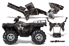 ATV Graphics Kit Decal Sticker Wrap For Polaris Sportsman 500/800 2005-2010 MELTDOWN SILVER BLACK-atv motorcycle utv parts accessories gear helmets jackets gloves pantsAll Terrain Depot