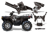 ATV Graphics Kit Decal Sticker Wrap For Polaris Sportsman 500/800 2005-2010 MELTDOWN SILVER BLACK