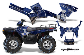ATV Graphics Kit Decal Sticker Wrap For Polaris Sportsman 500/800 2005-2010 MELTDOWN SILVER BLUE-atv motorcycle utv parts accessories gear helmets jackets gloves pantsAll Terrain Depot