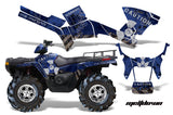 ATV Graphics Kit Decal Sticker Wrap For Polaris Sportsman 500/800 2005-2010 MELTDOWN SILVER BLUE