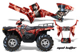 ATV Graphics Kit Decal Sticker Wrap For Polaris Sportsman 500/800 2005-2010 HATTER SILVER RED