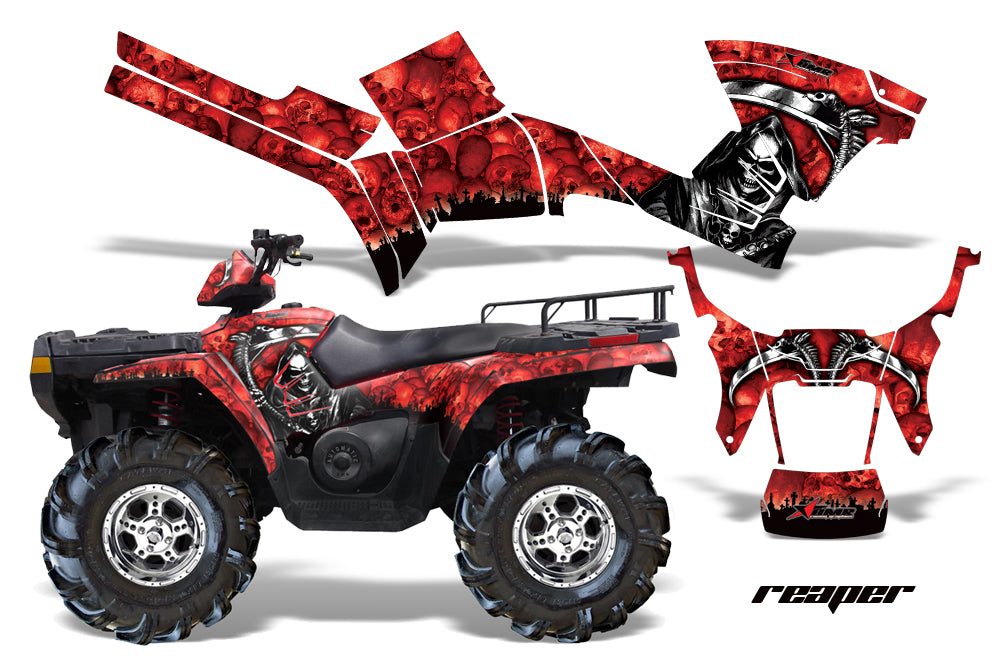ATV Graphics Kit Decal Sticker Wrap For Polaris Sportsman 500/800 2005-2010 REAPER RED-atv motorcycle utv parts accessories gear helmets jackets gloves pantsAll Terrain Depot