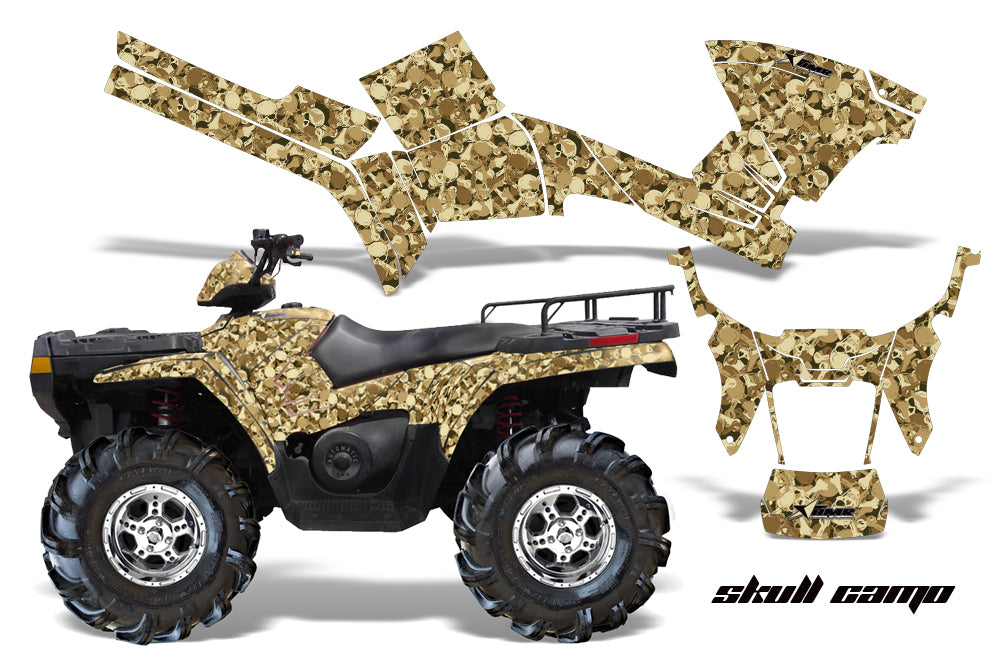 ATV Graphics Kit Decal Sticker Wrap For Polaris Sportsman 500/800 2005-2010 SKULL CAMO TAN-atv motorcycle utv parts accessories gear helmets jackets gloves pantsAll Terrain Depot