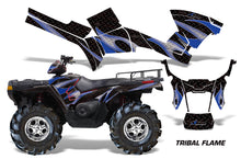 Load image into Gallery viewer, ATV Graphics Kit Decal Sticker Wrap For Polaris Sportsman 500/800 2005-2010 TRIBAL BLUE BLACK-atv motorcycle utv parts accessories gear helmets jackets gloves pantsAll Terrain Depot