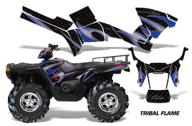 ATV Graphics Kit Decal Sticker Wrap For Polaris Sportsman 500/800 2005-2010 TRIBAL BLUE BLACK-atv motorcycle utv parts accessories gear helmets jackets gloves pantsAll Terrain Depot