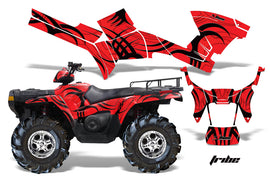 ATV Graphics Kit Decal Sticker Wrap For Polaris Sportsman 500/800 2005-2010 TRIBE BLACK RED-atv motorcycle utv parts accessories gear helmets jackets gloves pantsAll Terrain Depot