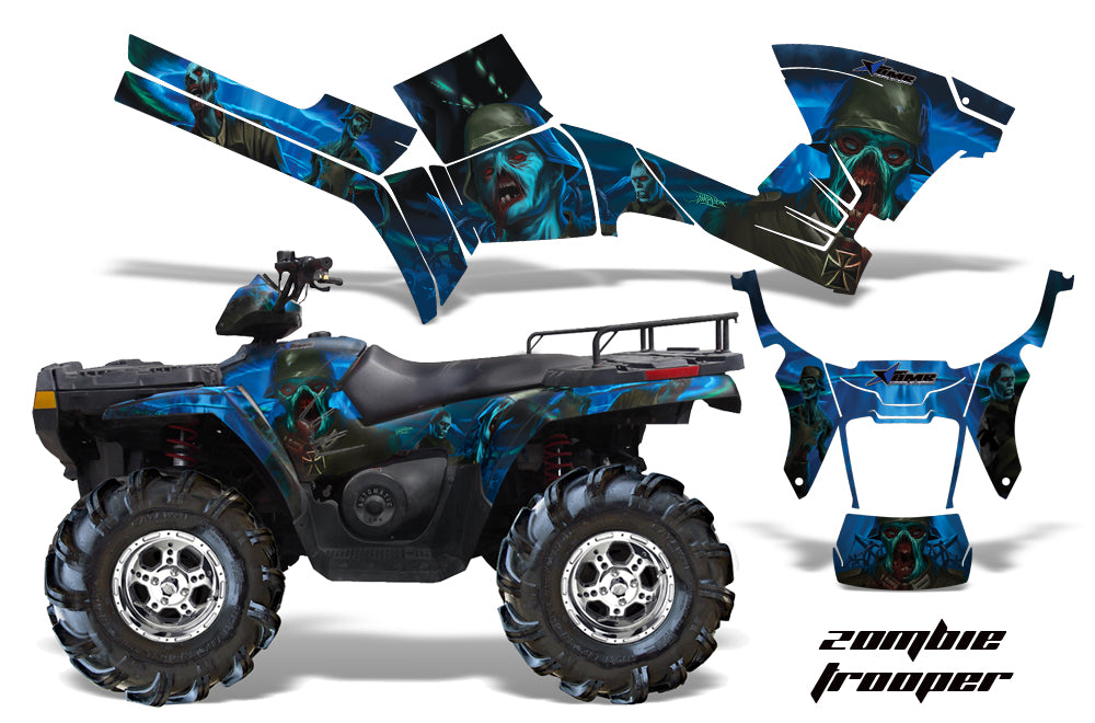 ATV Graphics Kit Decal Sticker Wrap For Polaris Sportsman 500/800 2005-2010 ZOMBIE BLUE-atv motorcycle utv parts accessories gear helmets jackets gloves pantsAll Terrain Depot