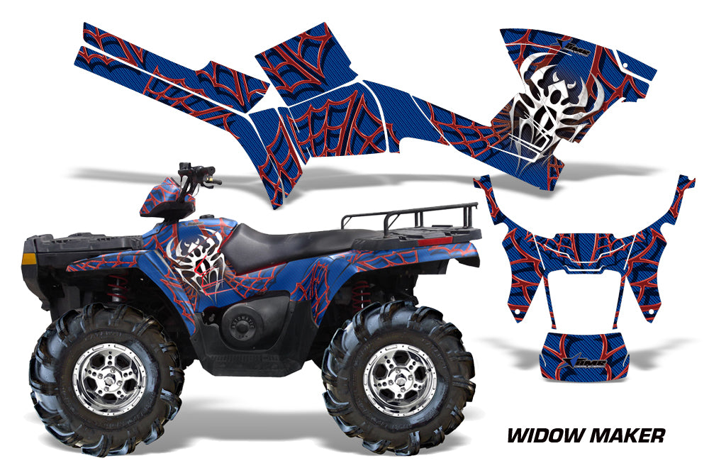 ATV Graphics Kit Decal Sticker Wrap For Polaris Sportsman 500/800 2005-2010 WIDOW RED BLUE-atv motorcycle utv parts accessories gear helmets jackets gloves pantsAll Terrain Depot