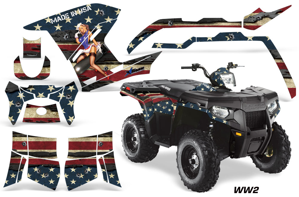 ATV Graphics Kit Decal Sticker Wrap For Polaris Sportsman 500/800 2011-2015 WW2 BOMBER-atv motorcycle utv parts accessories gear helmets jackets gloves pantsAll Terrain Depot