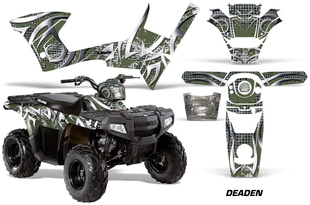 ATV Graphics Kit Decal Sticker Wrap For Polaris Sportsman 90/110 2007-2016 DEADEN GREEN-atv motorcycle utv parts accessories gear helmets jackets gloves pantsAll Terrain Depot