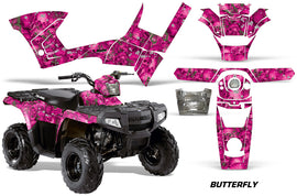 ATV Graphics Kit Decal Sticker Wrap For Polaris Sportsman 90/110 2007-2016 BUTTERFLIES GREEN PINK-atv motorcycle utv parts accessories gear helmets jackets gloves pantsAll Terrain Depot