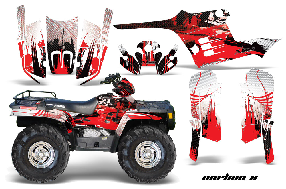 ATV Graphics Kit Decal Wrap For Polaris Sportsman 400 500 1995-2004 CARBONX RED-atv motorcycle utv parts accessories gear helmets jackets gloves pantsAll Terrain Depot