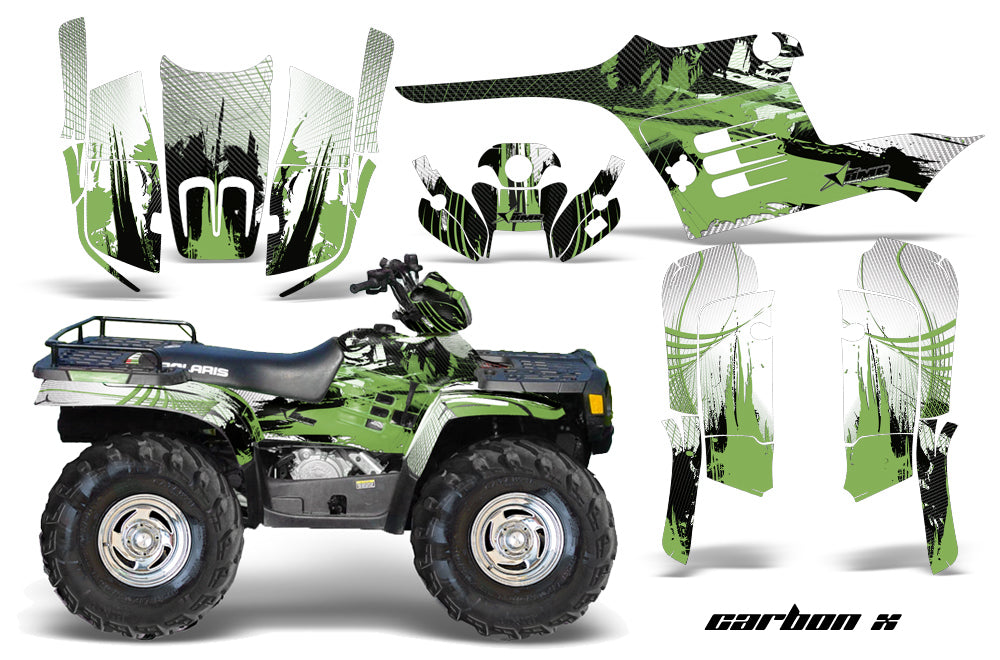 ATV Graphics Kit Decal Wrap For Polaris Sportsman 400 500 1995-2004 CARBONX GREEN-atv motorcycle utv parts accessories gear helmets jackets gloves pantsAll Terrain Depot