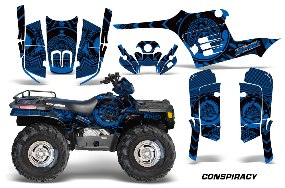 ATV Graphics Kit Decal Wrap For Polaris Sportsman 400 500 1995-2004 CONSPIRACY BLUE-atv motorcycle utv parts accessories gear helmets jackets gloves pantsAll Terrain Depot
