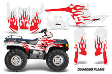 Load image into Gallery viewer, ATV Graphics Kit Decal Wrap For Polaris Sportsman 400 500 1995-2004 DIAMOND FLAMES RED WHITE-atv motorcycle utv parts accessories gear helmets jackets gloves pantsAll Terrain Depot