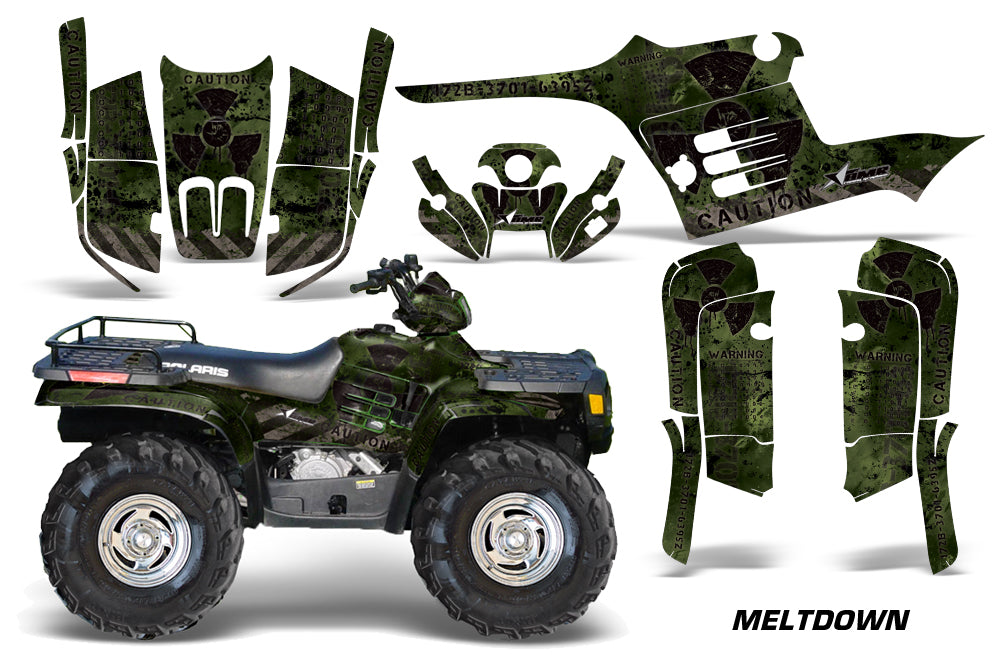 ATV Graphics Kit Decal Wrap For Polaris Sportsman 400 500 1995-2004 MELTDOWN BLACK GREEN-atv motorcycle utv parts accessories gear helmets jackets gloves pantsAll Terrain Depot