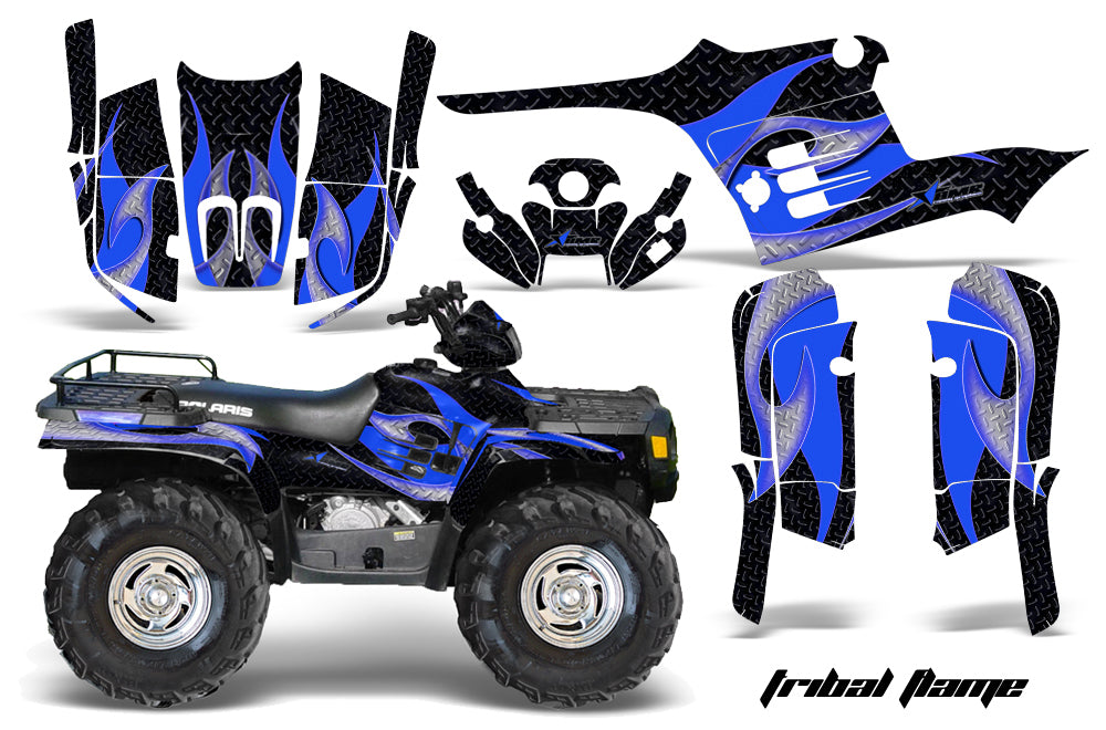 ATV Graphics Kit Decal Wrap For Polaris Sportsman 400 500 1995-2004 TRIBAL BLUE BLACK-atv motorcycle utv parts accessories gear helmets jackets gloves pantsAll Terrain Depot