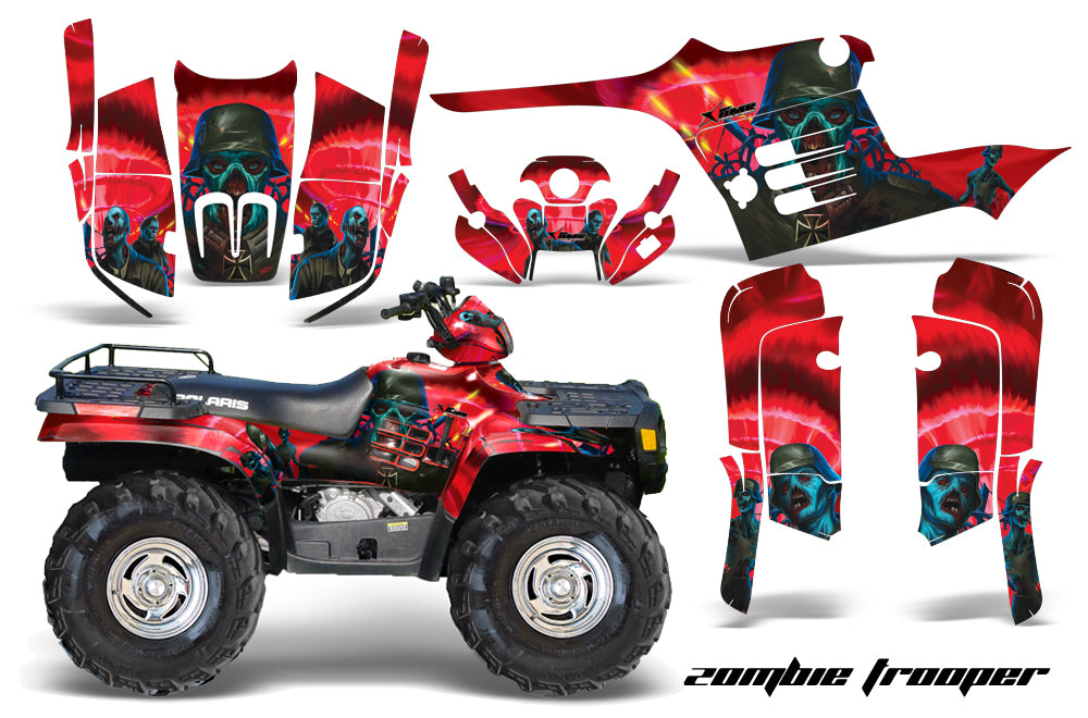 ATV Graphics Kit Decal Wrap For Polaris Sportsman 400 500 1995-2004 ZOMBIE RED-atv motorcycle utv parts accessories gear helmets jackets gloves pantsAll Terrain Depot
