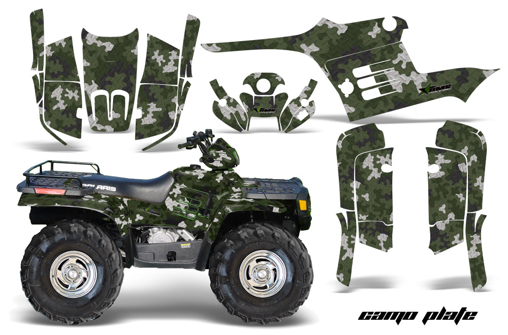 ATV Graphics Kit Decal Wrap For Polaris Sportsman 400 500 1995-2004 CAMOPLATE GREEN-atv motorcycle utv parts accessories gear helmets jackets gloves pantsAll Terrain Depot