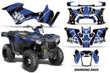 ATV Graphics Kit Decal Quad Wrap For Polaris Sportsman 570 2014-2017 DIAMOND RACE BLACK RED