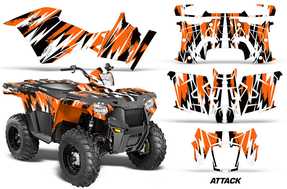 ATV Graphics Kit Decal Quad Wrap For Polaris Sportsman 570 2014-2017 ATTACK ORANGE-atv motorcycle utv parts accessories gear helmets jackets gloves pantsAll Terrain Depot