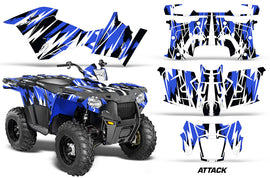 ATV Graphics Kit Decal Quad Wrap For Polaris Sportsman 570 2014-2017 ATTACK BLUE-atv motorcycle utv parts accessories gear helmets jackets gloves pantsAll Terrain Depot