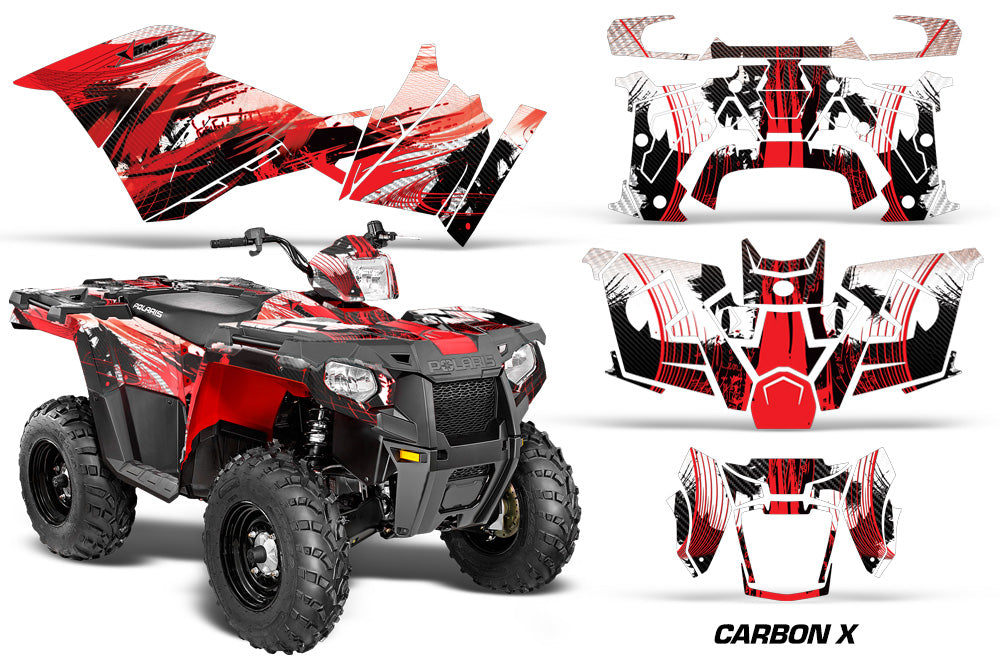 ATV Graphics Kit Decal Quad Wrap For Polaris Sportsman 570 2014-2017 CARBONX RED-atv motorcycle utv parts accessories gear helmets jackets gloves pantsAll Terrain Depot