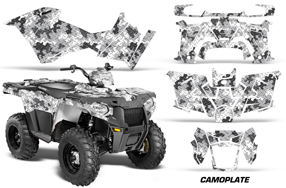 ATV Graphics Kit Decal Quad Wrap For Polaris Sportsman 570 2014-2017 CAMOPLATE WHITE-atv motorcycle utv parts accessories gear helmets jackets gloves pantsAll Terrain Depot