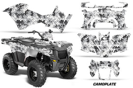 ATV Graphics Kit Decal Quad Wrap For Polaris Sportsman 570 2014-2017 CAMOPLATE WHITE-atv motorcycle utv parts accessories gear helmets jackets gloves pantsAll Terrain Depot