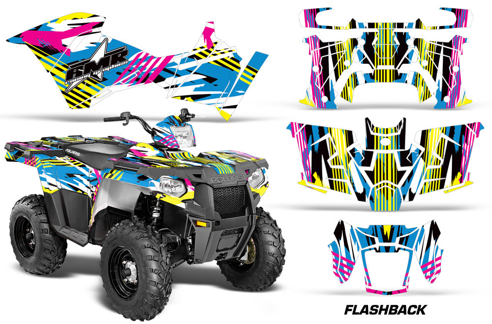 ATV Graphics Kit Decal Quad Wrap For Polaris Sportsman 570 2014-2017 FLASHBACK-atv motorcycle utv parts accessories gear helmets jackets gloves pantsAll Terrain Depot