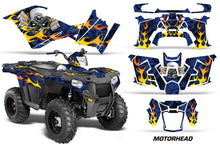 Load image into Gallery viewer, ATV Graphics Kit Decal Quad Wrap For Polaris Sportsman 570 2014-2017 MOTORHEAD BLUE-atv motorcycle utv parts accessories gear helmets jackets gloves pantsAll Terrain Depot