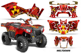 ATV Graphics Kit Decal Quad Wrap For Polaris Sportsman 570 2014-2017 MELTDOWN YELLOW RED