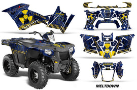 ATV Graphics Kit Decal Quad Wrap For Polaris Sportsman 570 2014-2017 MELTDOWN YELLOW BLUE-atv motorcycle utv parts accessories gear helmets jackets gloves pantsAll Terrain Depot