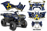 ATV Graphics Kit Decal Quad Wrap For Polaris Sportsman 570 2014-2017 MELTDOWN YELLOW BLUE