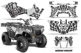 ATV Graphics Kit Decal Quad Wrap For Polaris Sportsman 570 2014-2017 WIDOW BLACK WHITE